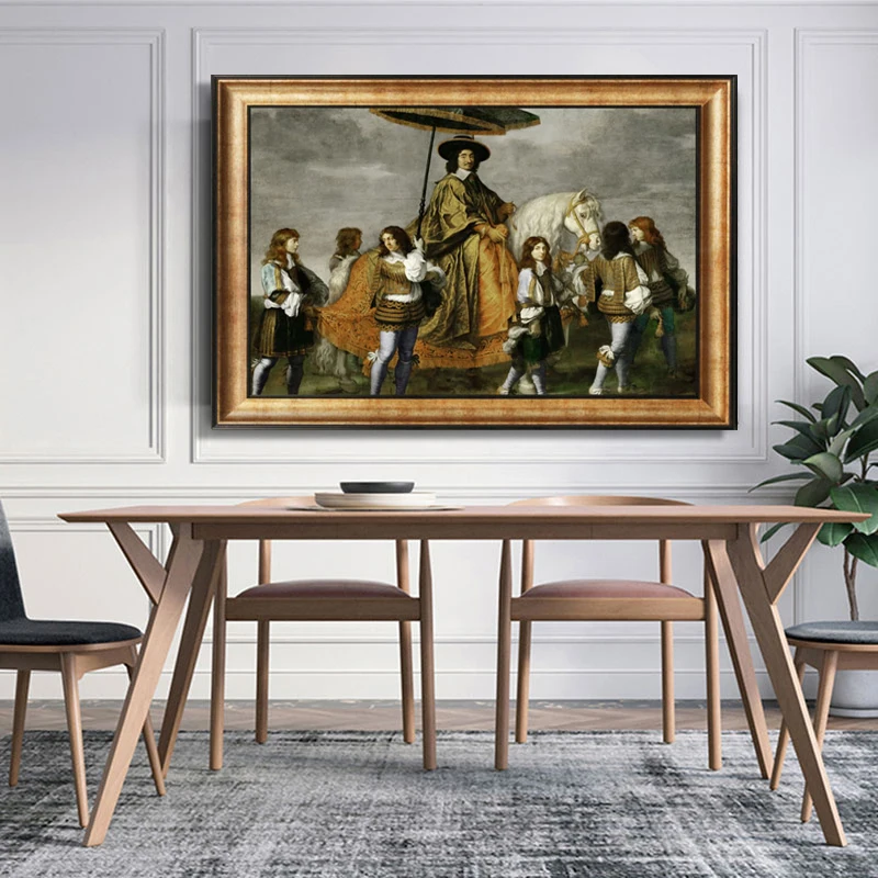 مطبوعات قماشية عتيقة 《مدربين》 لوحة زيتية شهيرة جدار فني كلاسيكي صورة ديكور لغرفة ديكور المنزل #5