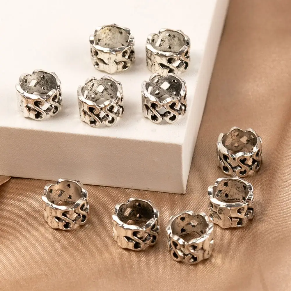 10pcs/set Decoration Alloy Hair Beads Silver Golden Hair Ring Clips Viking Beads African
