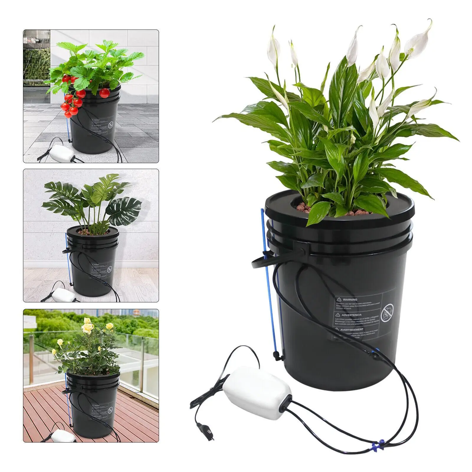 Hydroponics Grow System 5 Gallon 1 Buckets Hydroponic Bucket Kit Hydroponic Machine Drip Irrigation System 20L Multi-Purpose