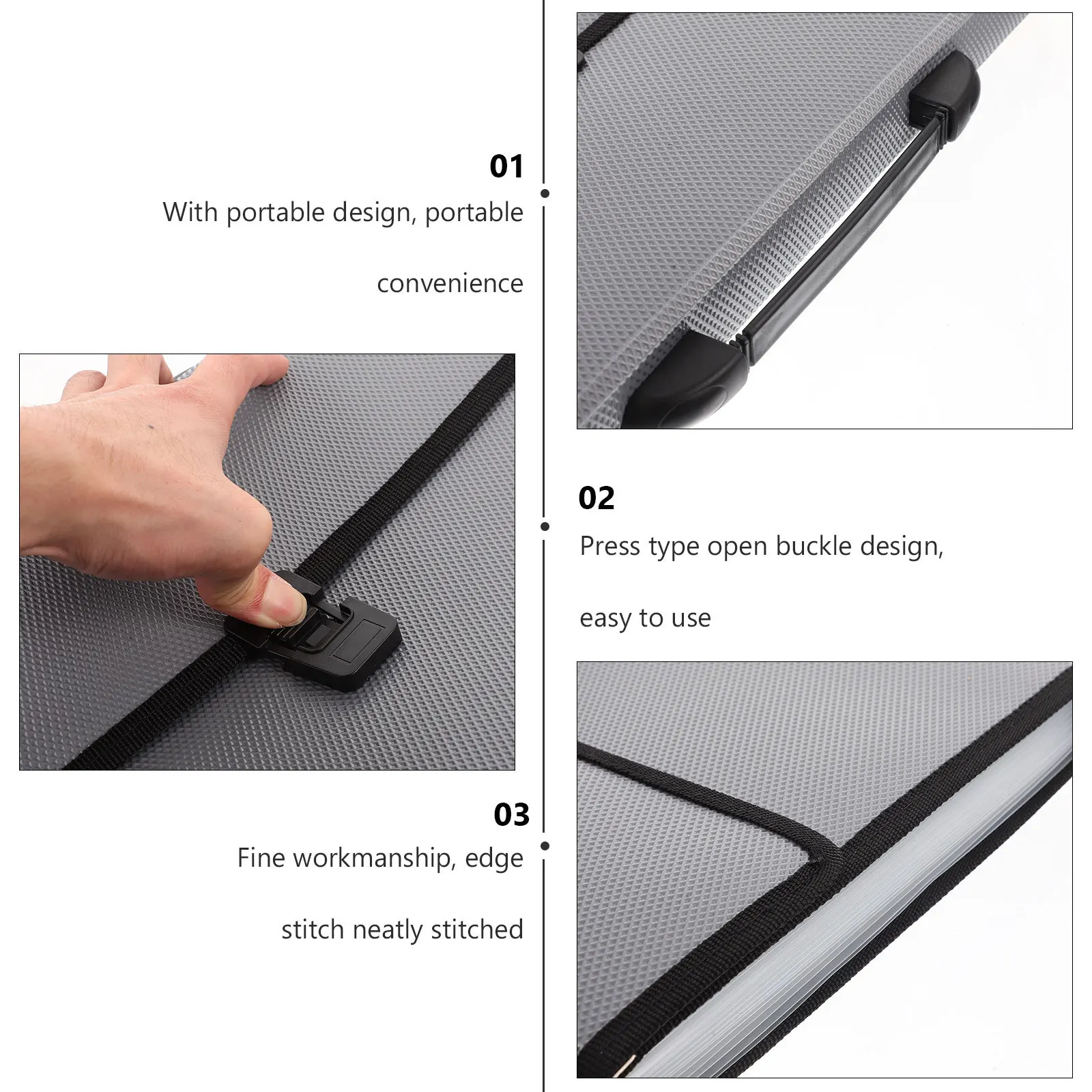 Draagbare bestandsmap Plastic documentorganizer met grote capaciteit Accordeonstijl Waterdichte opbergtas voor kantoorschool