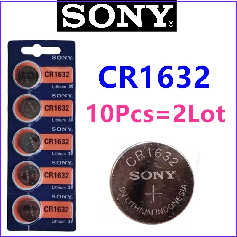 10Pcs Original SONY  battery CR1632 CR1220  CR1620 CR1616 Watch Toy Car Key Remote Control Button  Coin Cells