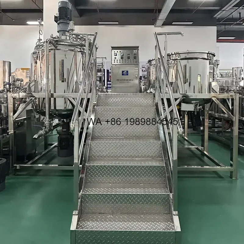 Wmwmnu Cosmetic Cream Making Vacuum Emulsifier Homogenizer Mixing Tank with High Shear Mixer