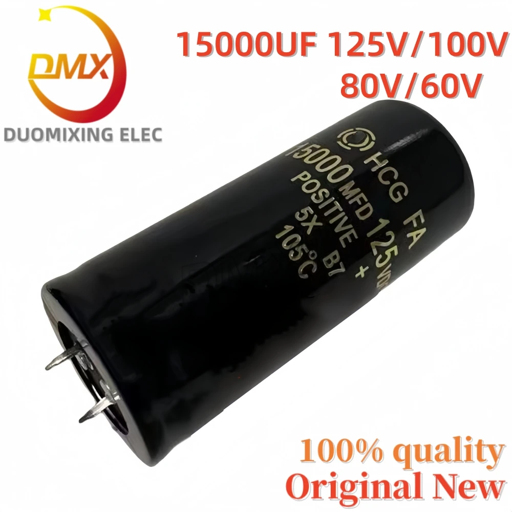 

2 шт./лот, 100% новый, 15000 мкФ, 125 В, 100 В, 80 В, 63 В постоянного тока MFD 5X B7 105 ° Конденсатор аудиофильтра Fever 80*40 мм
