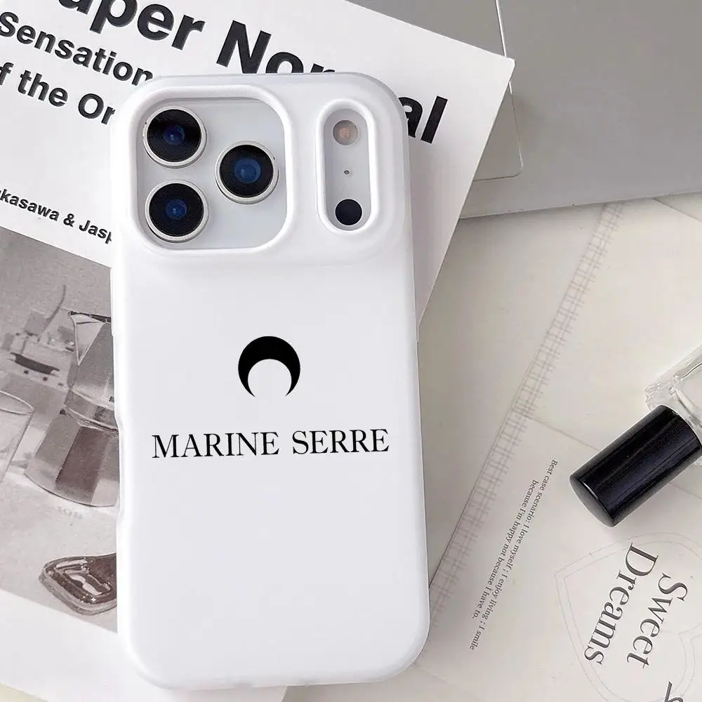 

Luxury M-Marine Serre Phone Case For iPhone 17 16 15 14 13 12 11 Pro Max Plus Mini Case Clear Jelly Shockproof Soft Cover