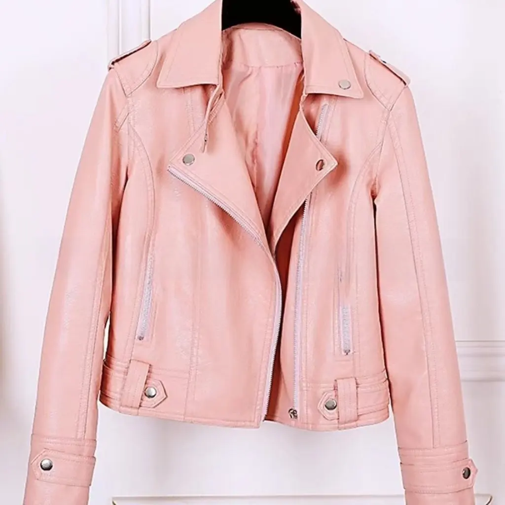 Ladies Short Leather Jacket Autumn Winter Korean Slim Fit plus Size Women's PU Washed Motorcycle Style Leather Clothing