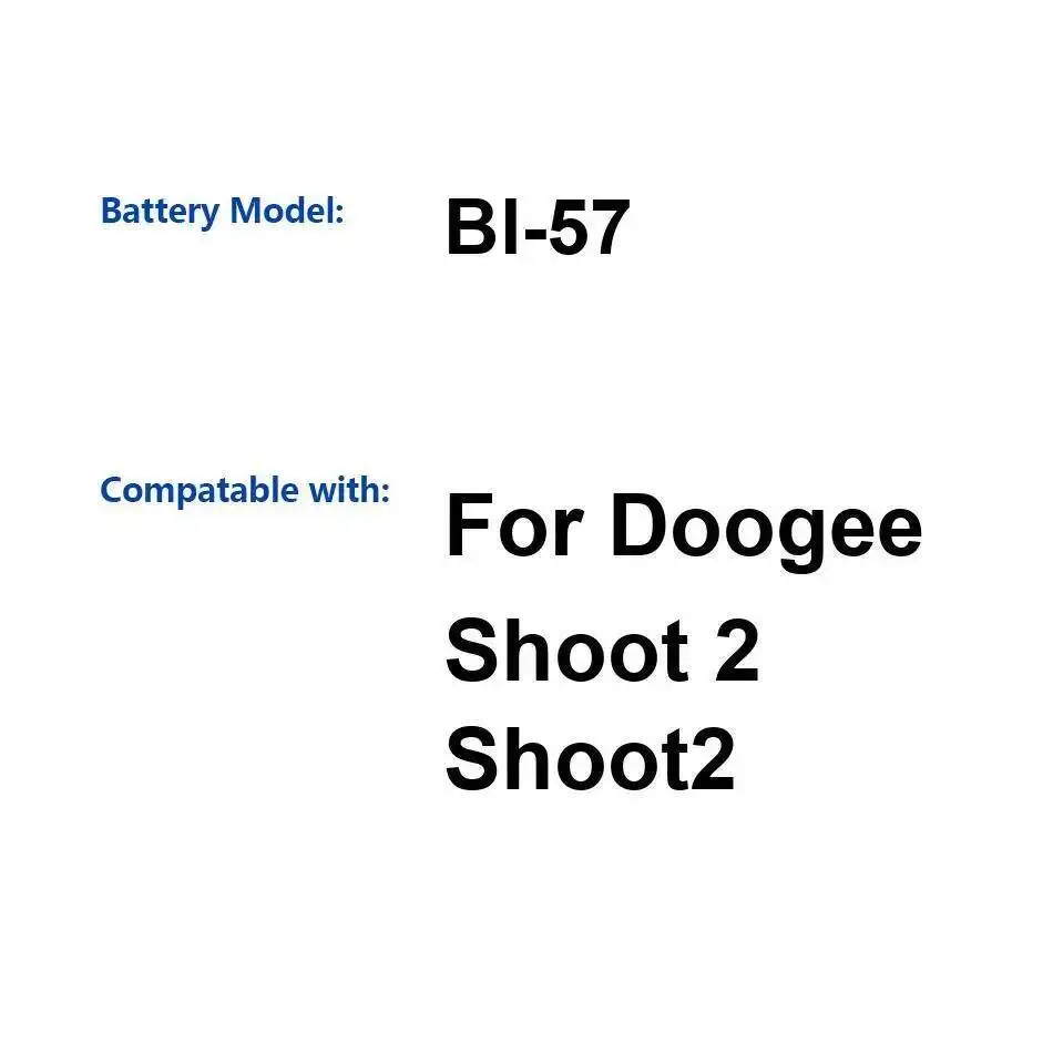 

Стабильный аккумулятор мобильного телефона BL-57 3360 мАч для Doogee Shoot 2