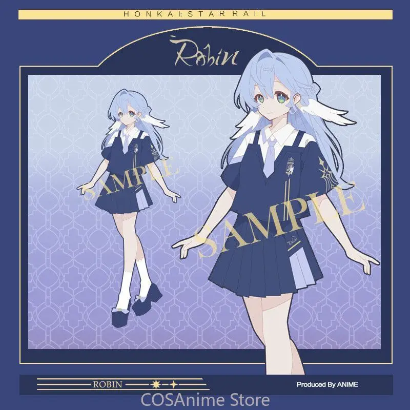 

Игра Honkai:Star Rail Robin JK, униформа моряка, летняя футболка с короткими рукавами, футболки, юбка, костюм, повседневная одежда для косплея