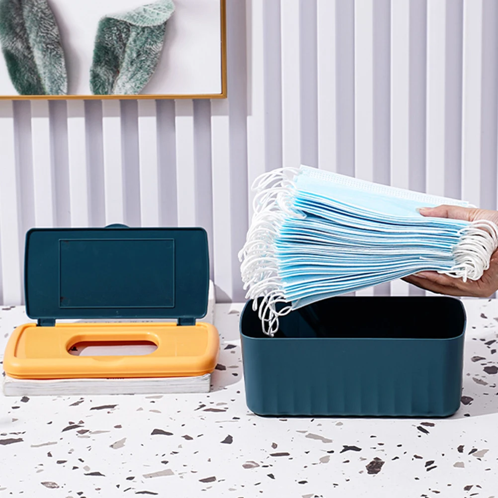 

Blue Medium Size Wet Tissue Box High Capacity Pull Out Sealed Dustproof Home Office Reusable Wipes Container Baby Wipe Case