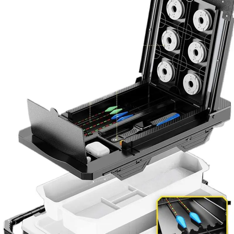 

Full set of fishing box, multi-function, Taiwan fishing, with wheel, fish bucket