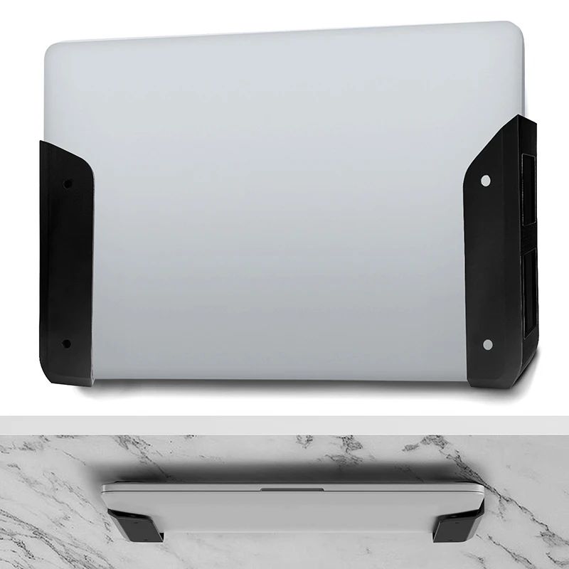 1Pc Wall & Under Desk Laptop Mount Holder Creative Easy To Install Enhanced Stability With Protection Pads Bracket Support Stand