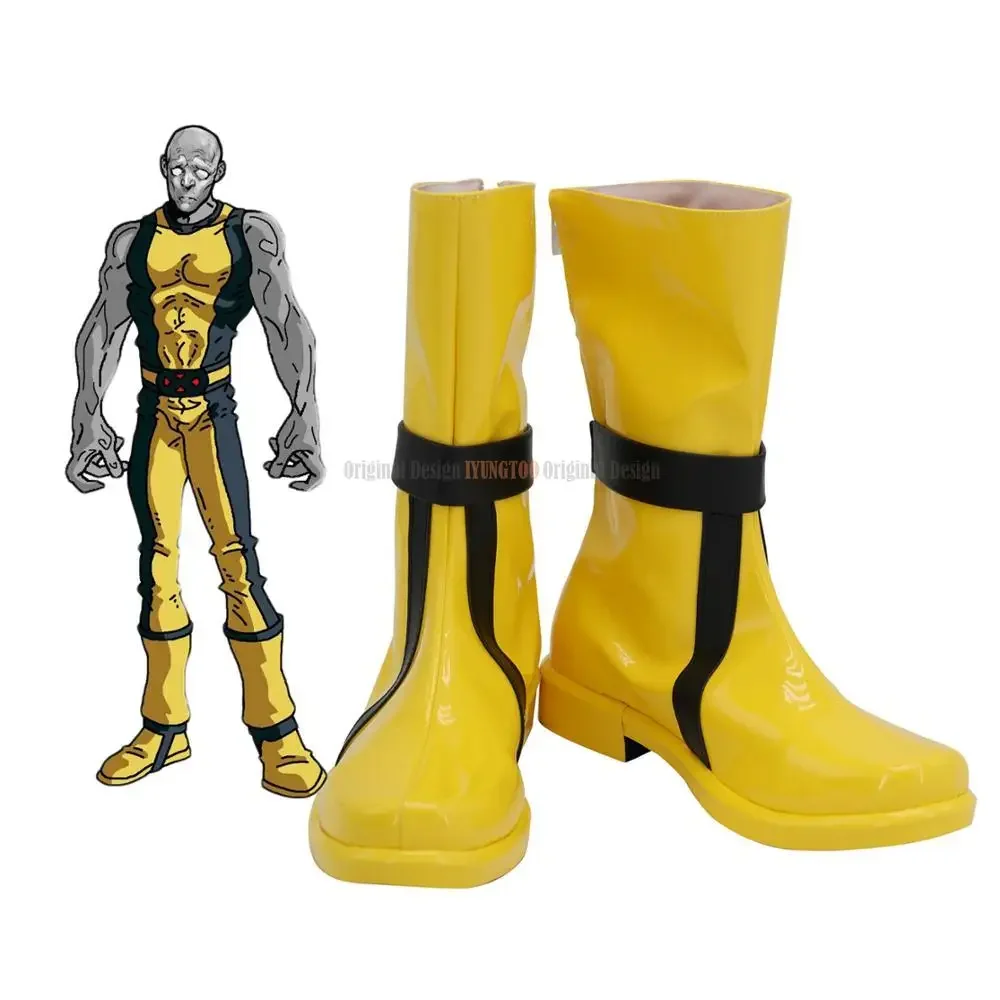 Graymalkin Shoes Cosplay X-Men Graymalkin Cosplay Boots Yellow Leather Shoes Custom Made