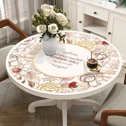 Nordic non-slip coffee table mat can be wiped wash-free round tablecloth waterproof and oil-proof leather table mat