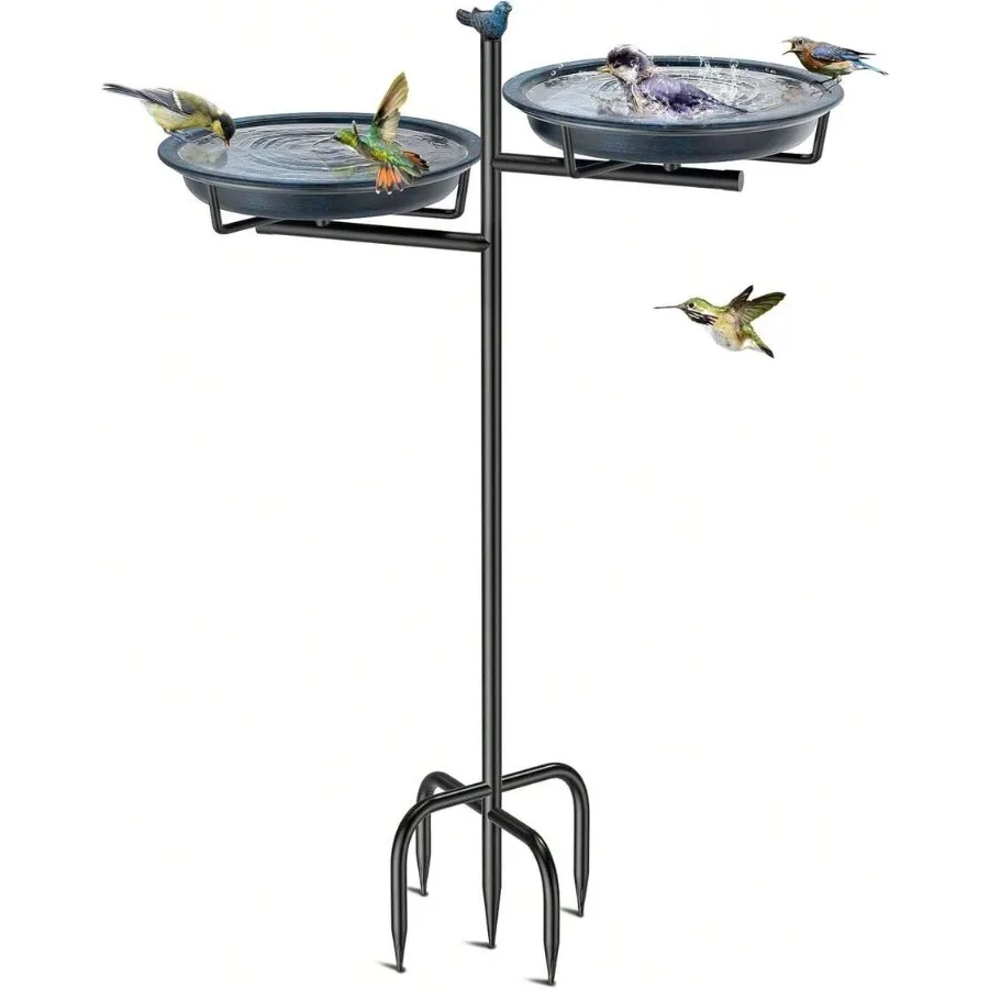 

Metal Bird Bath For Outside, Vintage Freestanding Birdbaths Feeder Bowl, Stable and Easy To Clean Birdfeeder For Outdoors Garde
