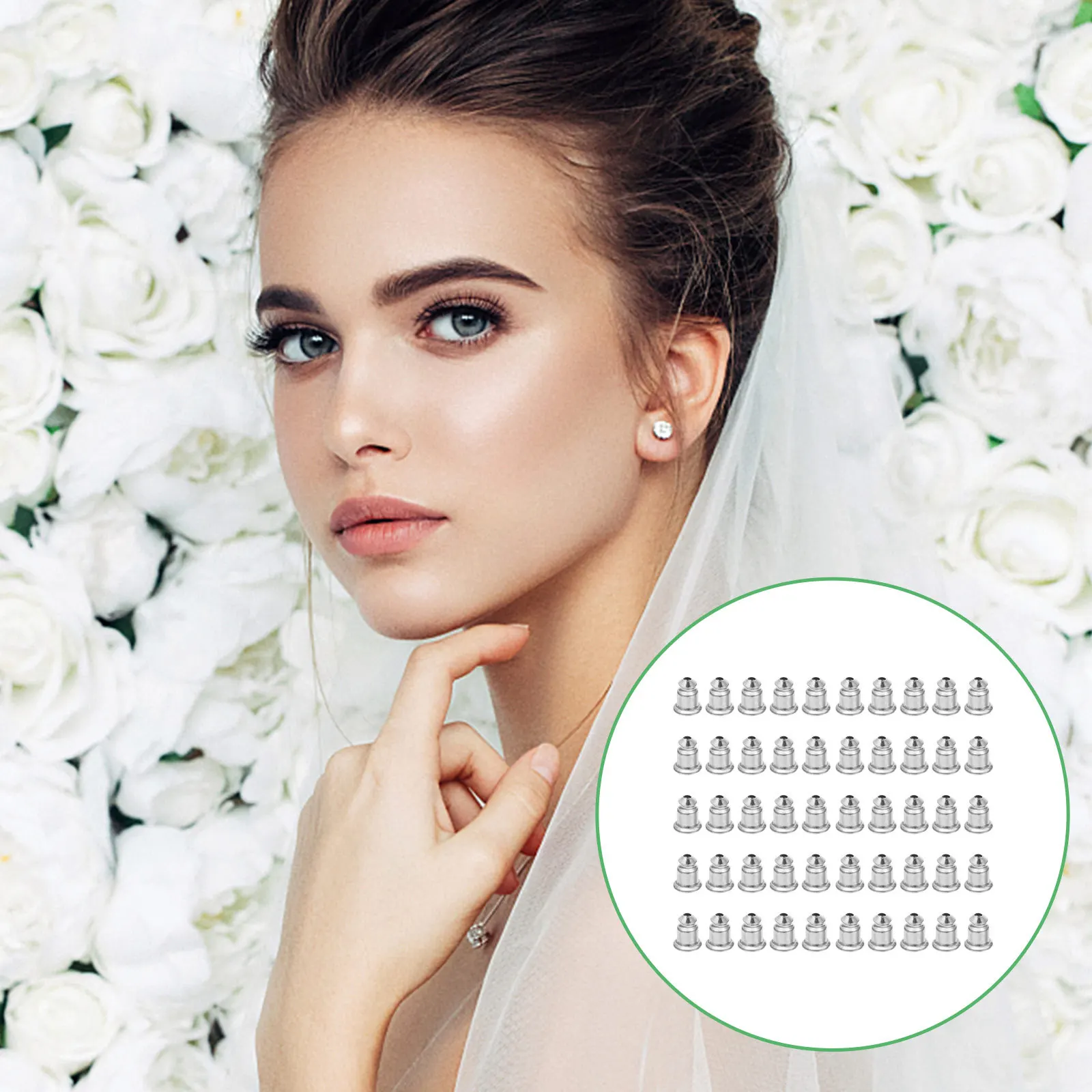 

100Pcs Earring Stop Accessories Copper Safety Backs Lightweight Secure Plugs for DIY Earring Craft Supplies DIY Earrings Plug