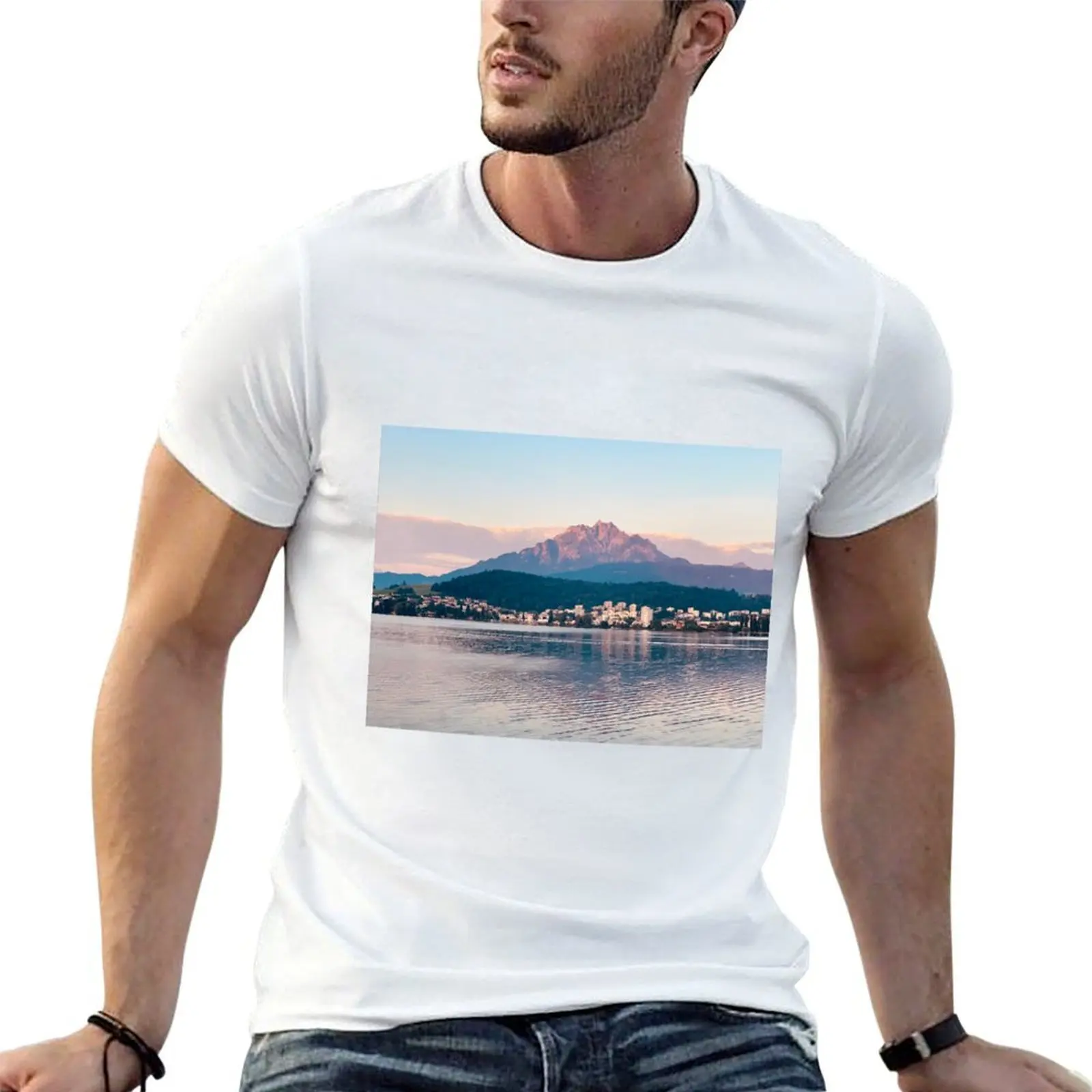 

Mount Pilatus luzern T-Shirt cotton t shirts high quality man t shirts graphic t shirts for man cotton funny T-Shirt