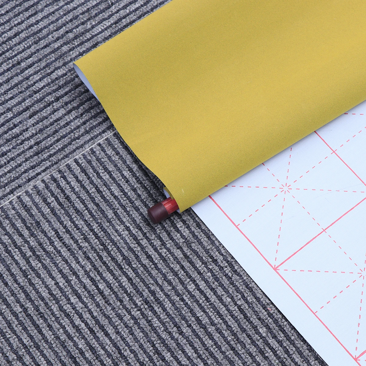 Chinesische Kalligraphie Pinsel Wasser Schreiben Verdickt Oxford Tuch Gelb Flanell 72x40 cm Wiederverwendbare Kalligraphie Praxis Wasser