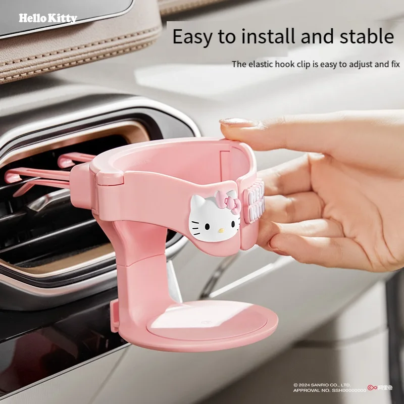 

Car Cup Holder Cartoon Hello Kitty Kawaii Cartoon Car Cup Holder Animation Cute Tea and Milk Drink Coffee Car Air Vent Cup Holde