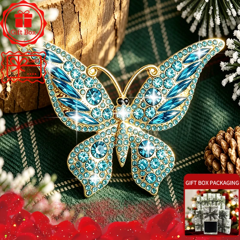 Butterfly Brooch with Gift Box, 2026 New Style, Elegant and Fashionable. Wearing at Daily and Holidays. Good Gift Choices.