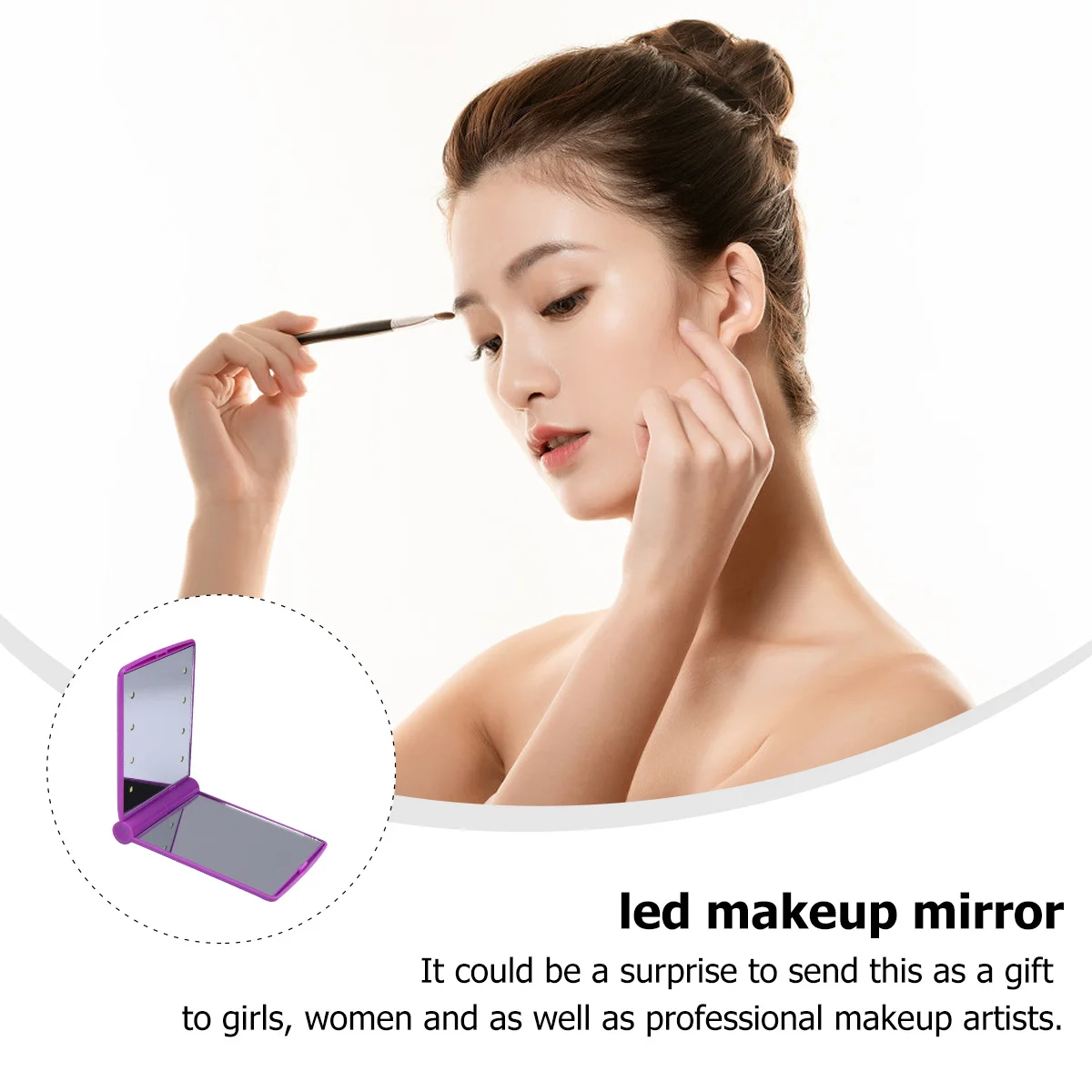 Miroir de maquillage LED pliable double face, miroir de poche Portable, Surface réfléchissante transparente haute définition pour voyage, usage quotidien, cadeau