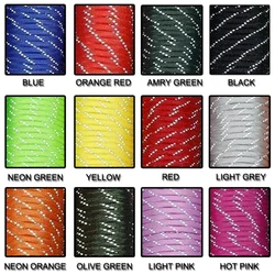 1PCS New Reflective Material 7 Core 100FT Reflective Parachute Cord Lanyard Paracord For Buckles Bracelet  12 Colors