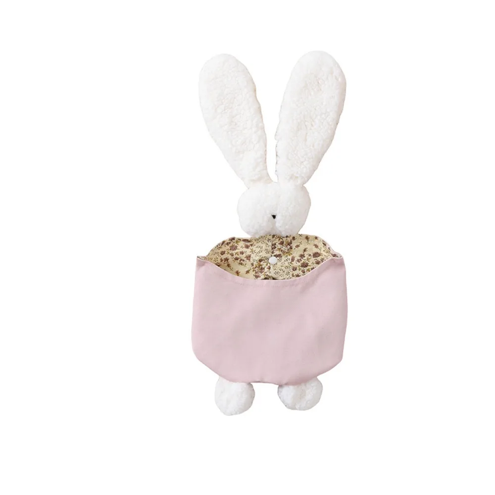 

Cotton Rabbit Shape Storage Bag Cartoon Hangable Newborn Bed Headboard Organizer Space Saving Large Capacity