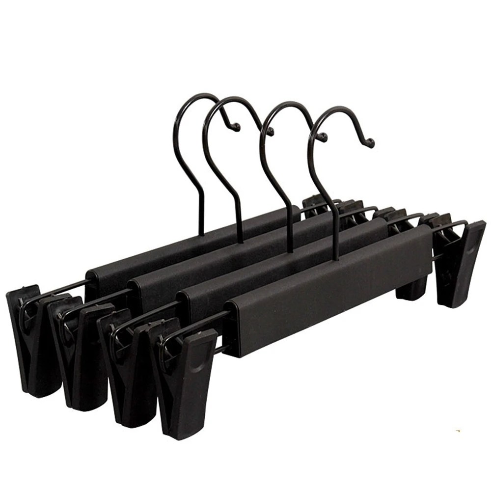 Black Matte Plastic Pants Storage Hanger Hook Clothing Store Men Women General Pants Clip Hanger Pants Racks