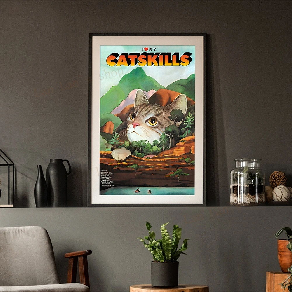 I love Milton Glaser's New York Catskills Poster Vintage Travel Canvas Painting Wall Picture Home Decor Travel Wall Art Print