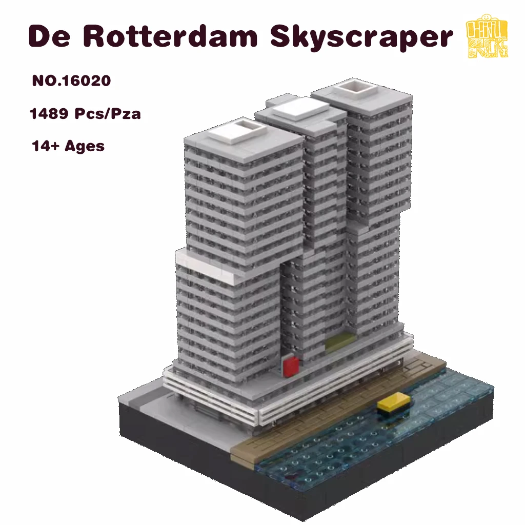 

MOC16020 De-Rotterdam 1:1000 Skyscraper Model With PDF Drawings Building Blocks Bricks Kids DIY Toys Birthday Christmas Gifts