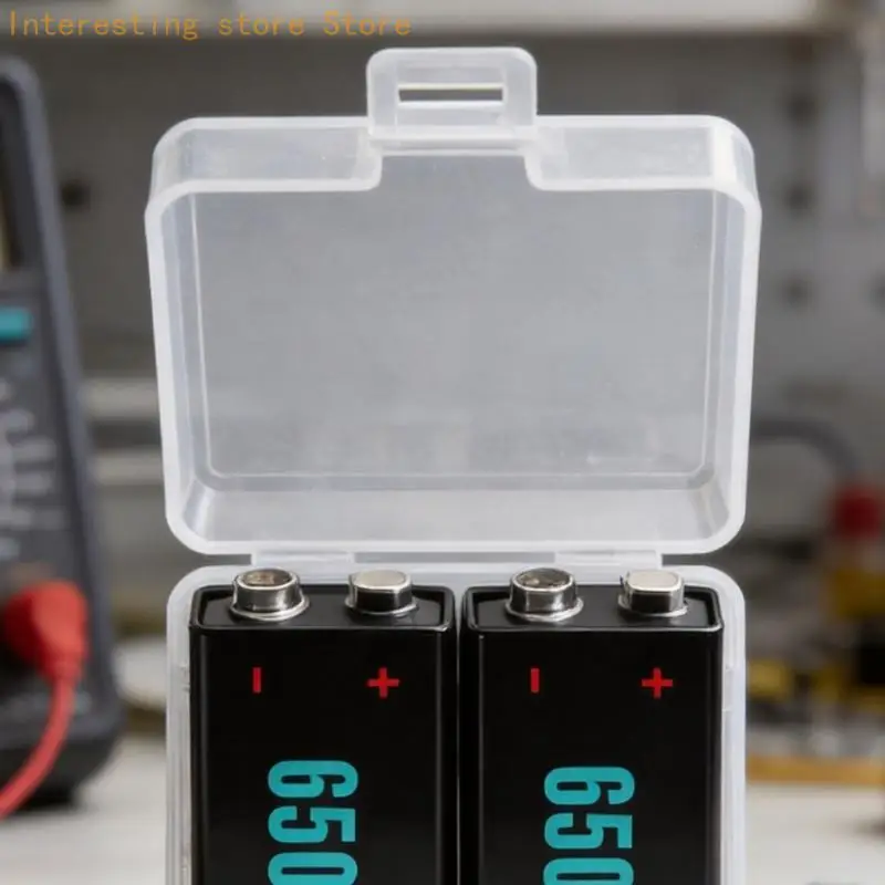 Schützender Aufbewahrungshalter für 9-V-Batterien, durchsichtiger Kunststoffkoffer mit 2 Steckplätzen für die organisierte – Detail 10