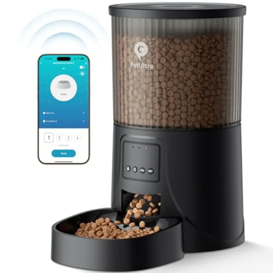 

Automatic Cat Feeder WiFi- 5Ghz Cat Food Dispenser with APP Remote Control- Auto Pet Feeder for Small Dog Indoor- Easy to Set U