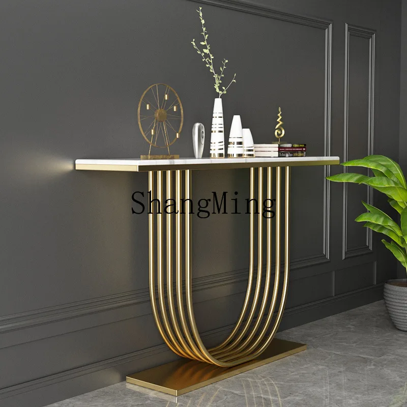 

SM modern simple ultra-narrow strip case, entrance cabinet in the foyer, entrance door against the wall, end view table