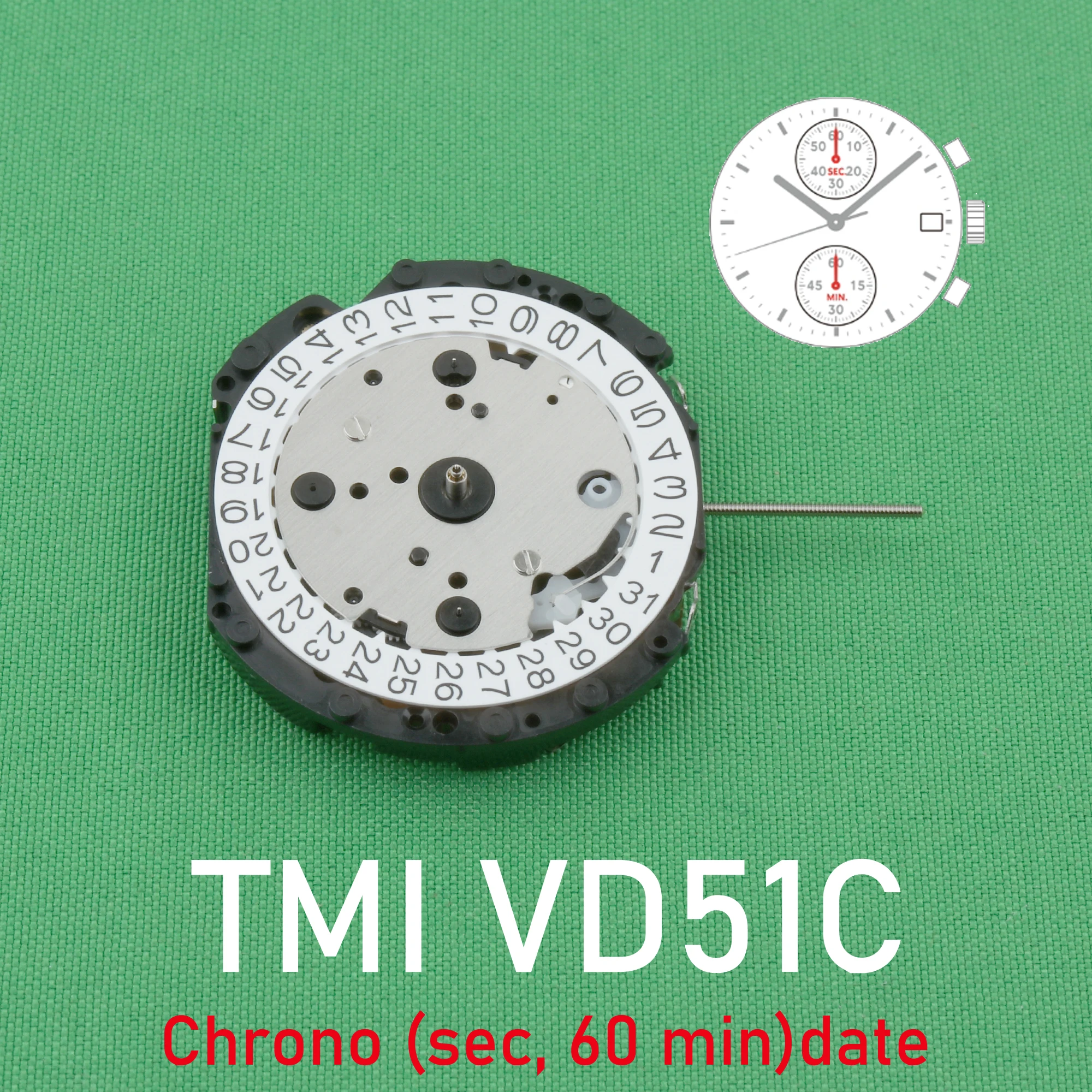 TMI VD51C movement New Japan Seiko VD51 Movement Original SII/TMI VD51 Watch Movement DATE AT 3