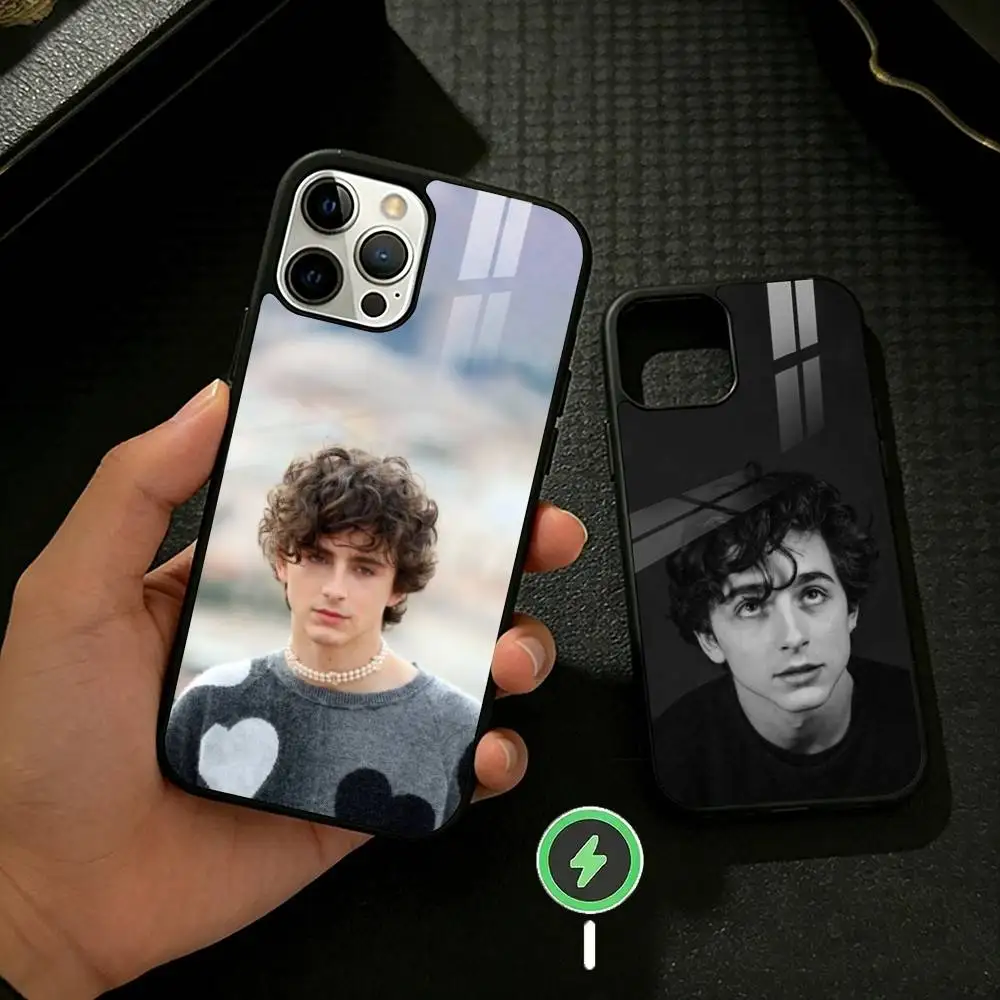 

T-Timothee Chalamet American Actres Phone Case For iPhone 17,16,15,14,13,12,Plus,Pro,Max For Magnetic Wireless Charge
