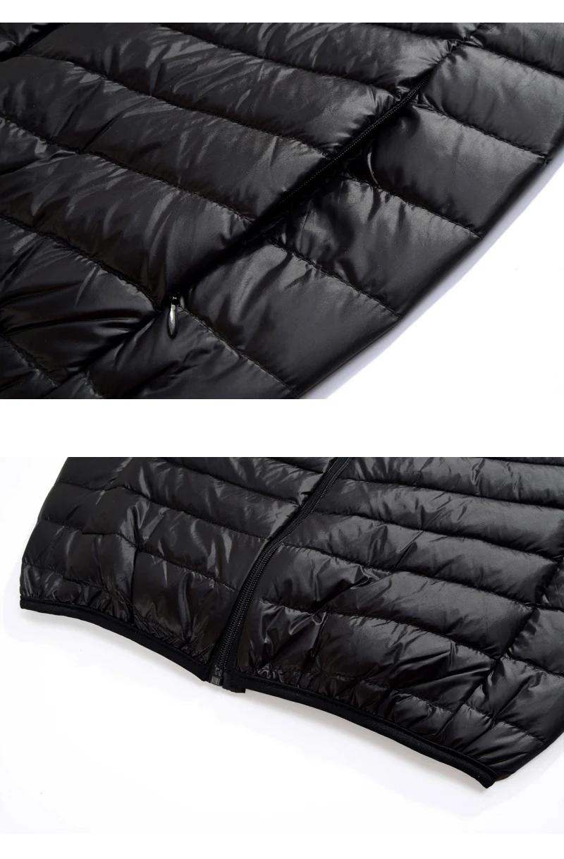 Men\'s Ultra-thin Down Jacket, White Duck Down Hooded Jacket, Long-sleeve Thermal Jacket, Versatile Portable Jacket, Winter