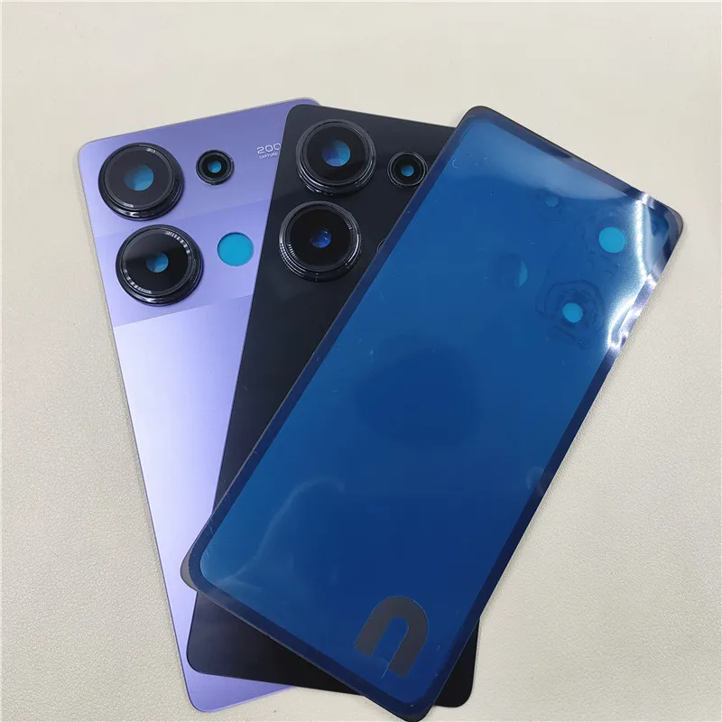 Back Glass Cover for Xiaomi Redmi Note 13 Pro 4G 23117RA68G Battery Case Rear Door Housing Cover with Camera Lens Replacement