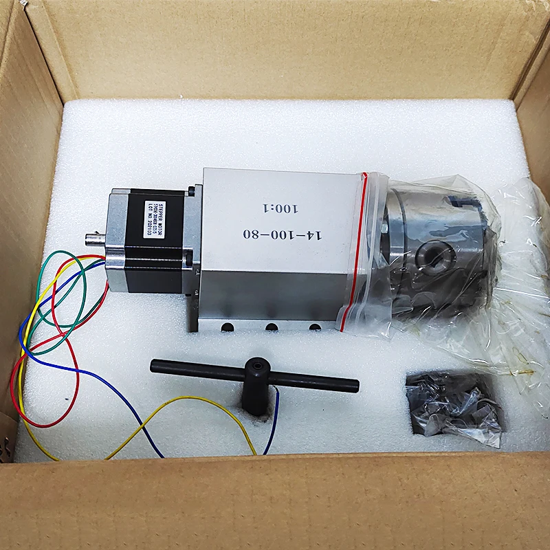 المحور الرابع التوافقي لتقوم بها بنفسك محور دوار 57 موتور 100 مللي متر تشاك 4 مخالب 14-100-100B لتقوم بها بنفسك جهاز التوجيه باستخدام الحاسب الآلي آلة قطع النقش الخشب