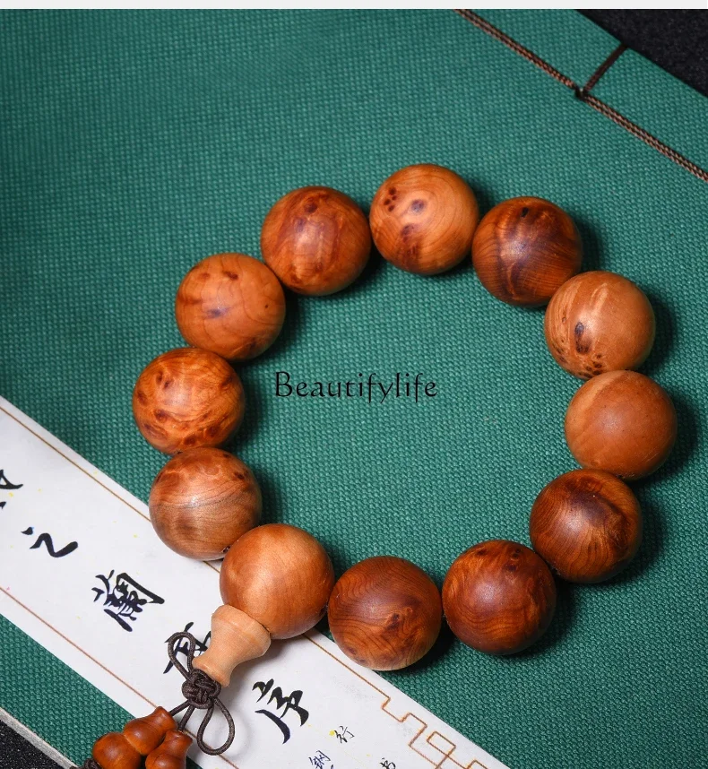 Taihang-Thuja Sasuenensis Bracelet for Men and Women, Rosary Sparrow Eyes, Aging Log, Amusement Article, Natural Authentic