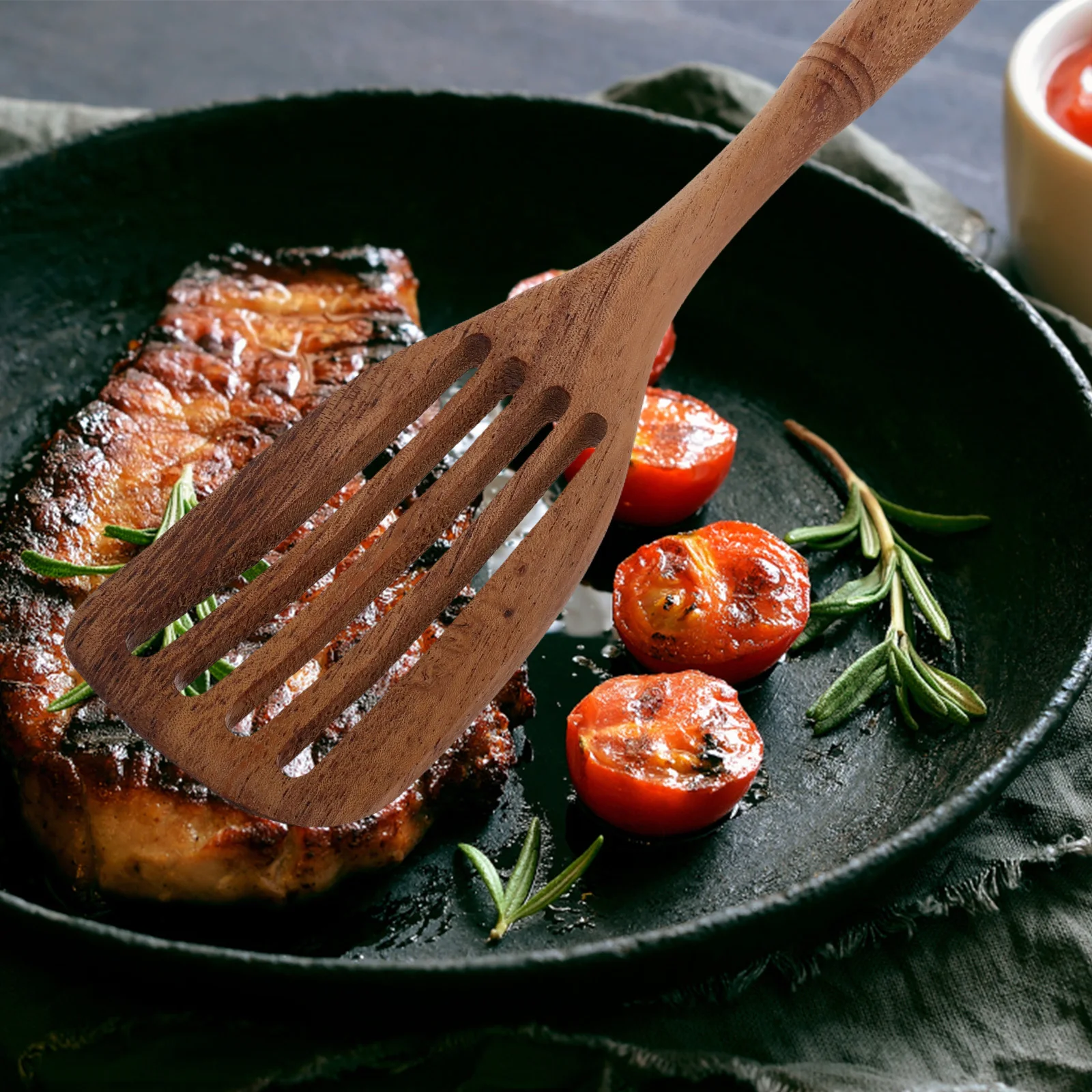 

Long Wooden Cooking Spatula Handle Multi-Functional Kitchen Utensil for Stir Frying Nonstick Cookware Safe Wooden Shovel