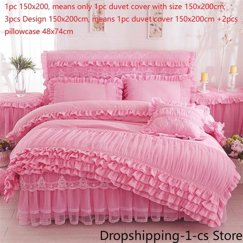 

Modern Romance Lace Duvet Cover Solid Color Soft Sanding Quilt Cover King Queen Double Size Duvet Cover Not Included Pillowcase