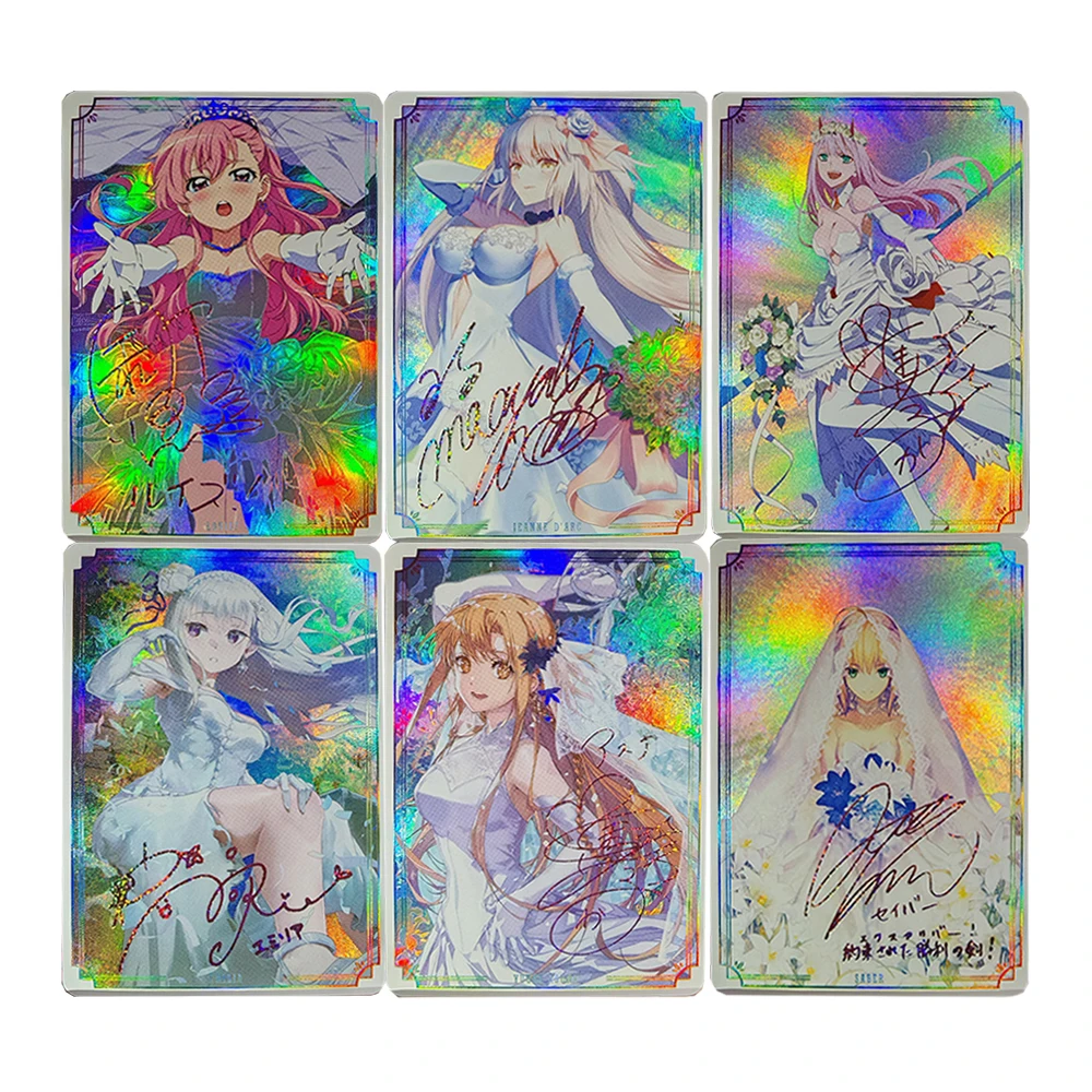 

6 шт./компл. 63X88 мм Diy Goddess Story Юки Асуна Flower Marry Collection Фирменная карта Эмилия Сабля Аниме-карта Подарочные игрушки