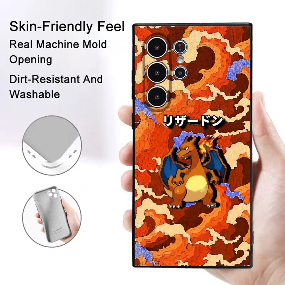 Charizard Lucario Wave Phone Case Samsung Galaxy S25 S24 S22 S23 Ultra S21 S20 Plus 5G Frosted Non-Slip Full Cover Soft Case - Image 5