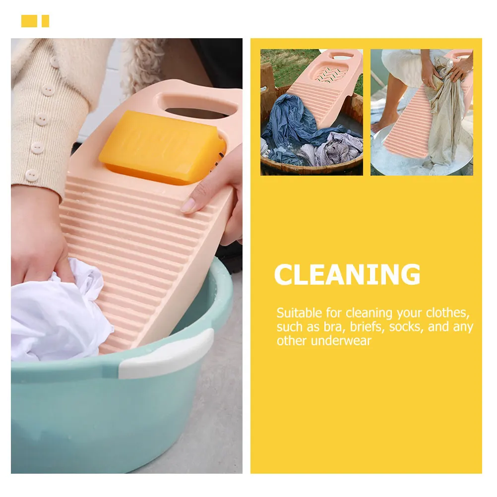 

2Pcs Compact Plastic Washboard Non-Slip Household Laundry Board for Clothes Underwear Socks Efficient Washing Washing Board