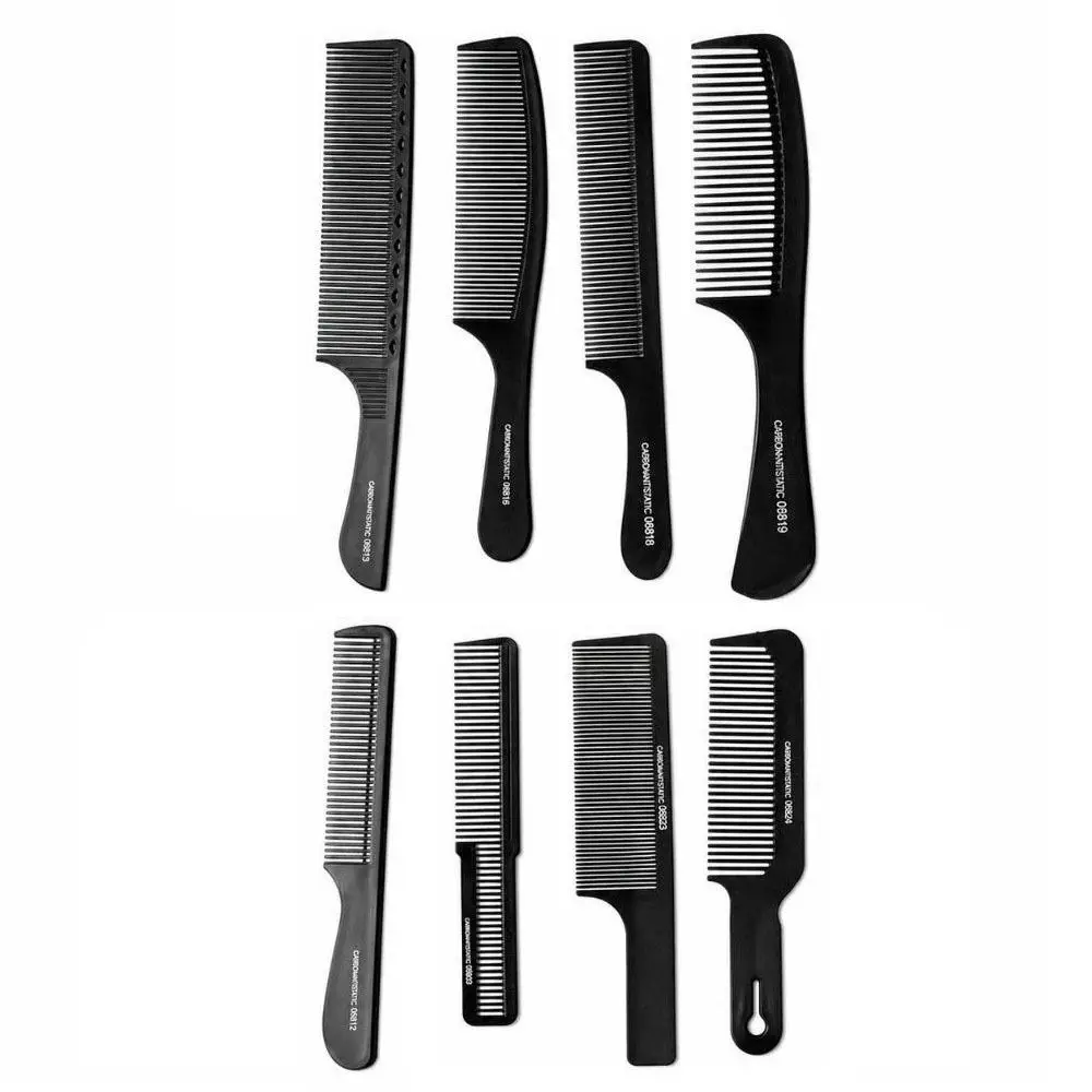 New Black Flattop Hair Cutting Comb Wide Tooth Heat Resistant Hairdressing Comb Anti-static Double-sided Haircut Comb Hair Salon