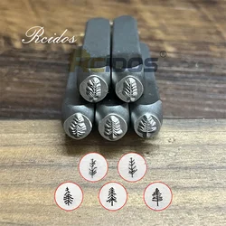 RCIDOS 6MM Pine Tree Design Metal Jewelry Stamps,DIY Bracelet/jewelry symbols steel stamp,1pcs price