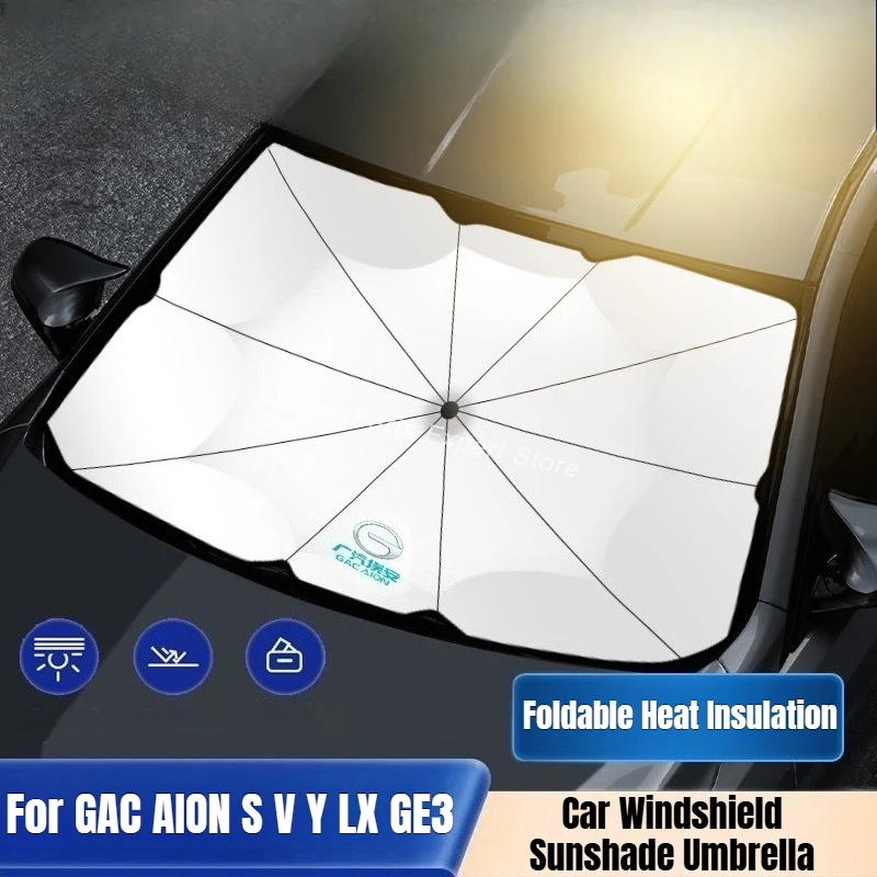 For GAC AION S V Y LX GE3 Car Windshield Sunshade Umbrella Foldable Heat Insulation UV Block Sun Visor Cover Front Window Shield