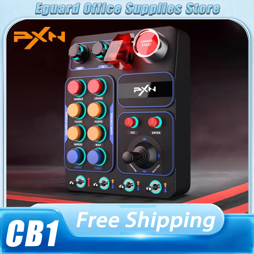 

PXN CB1 Racing Simulator Central Control Box Multifunctional Key Control Box RGB Customized For EURO Truck Simulator Racing Game