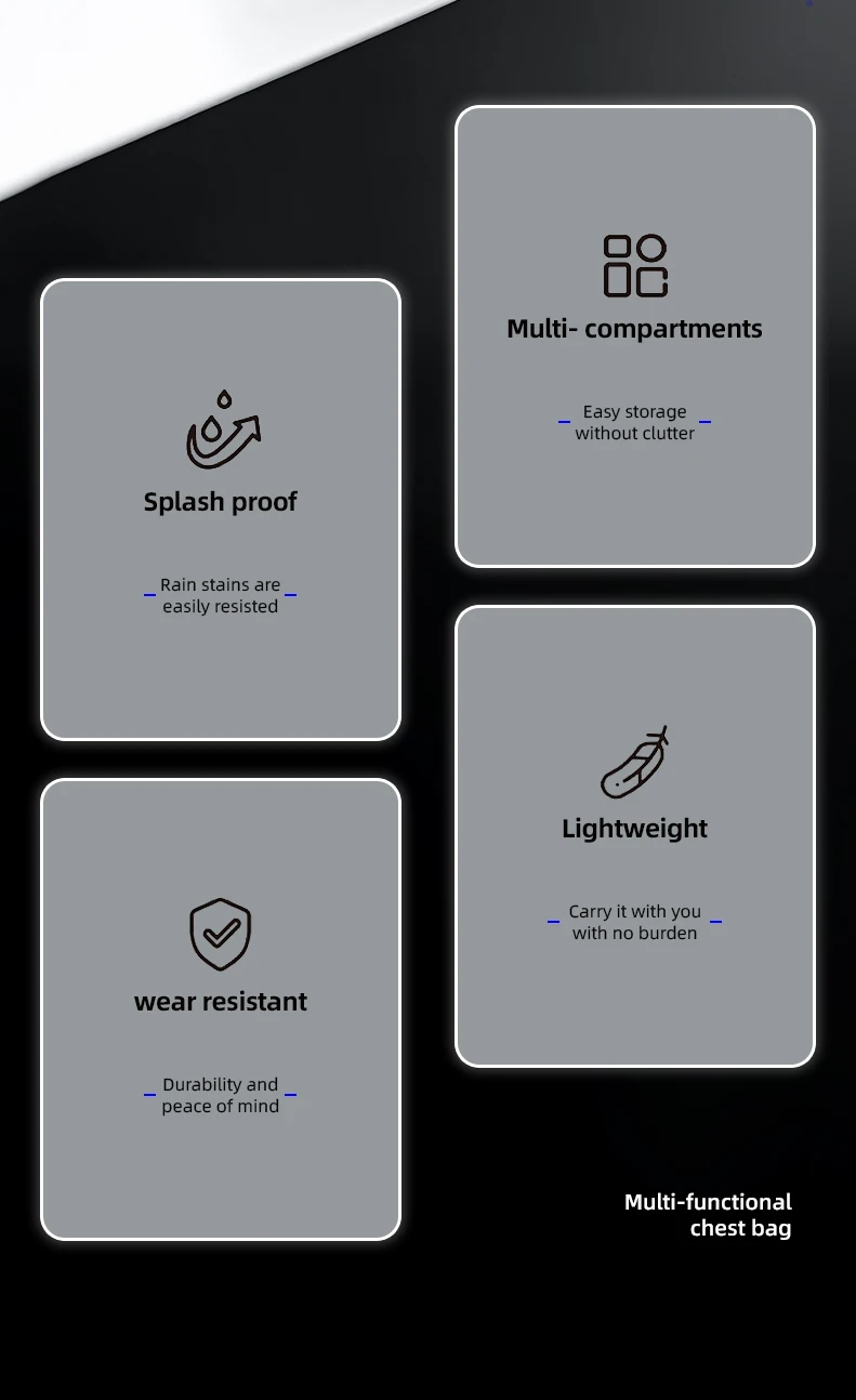 Heroic Knight Kleine Umhängetasche für Herren, leicht, wasserdicht, X-Pac-Stoff, Brust-Umhängetasche, lässig, Sport, Wandern, Hüfttasche – Detail 4