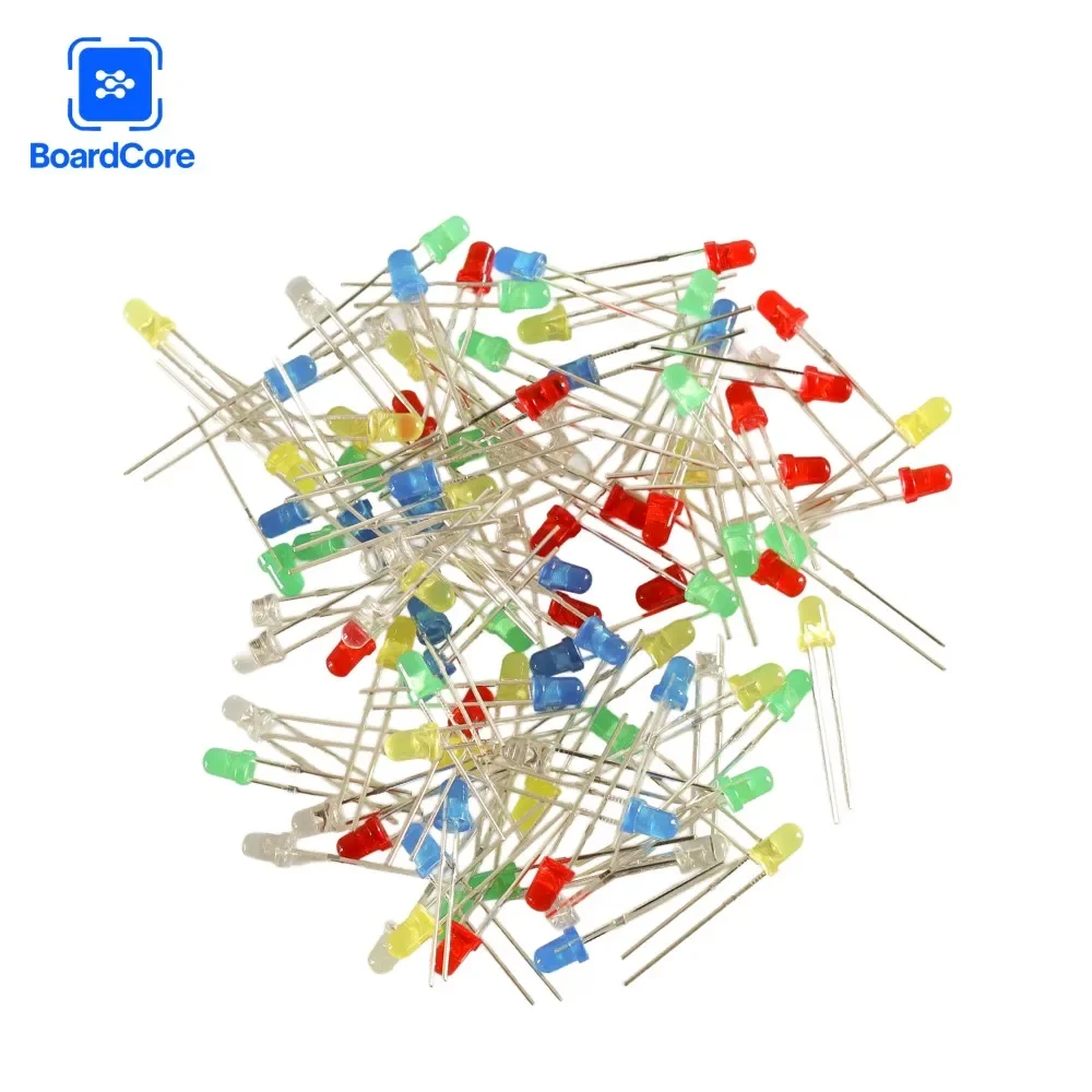 100 шт. F3 ультра яркий 3 мм светодиодный светильник белый желтый красный зеленый синий ассорти комплект DIY светодиоды набор электронных диодов Diy Kit