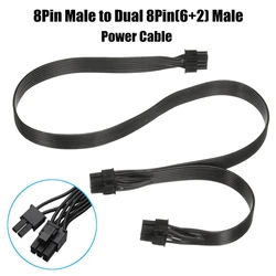 60cm 18AWG 8 Pin Male to Dual 8Pin(6+2) Male PCI-E Video Graphics Card Power Cable GPU Power Extension Cable Cord