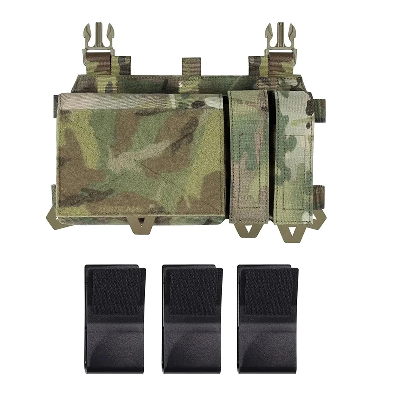 

YAKEDA Triple Magazine Pouch with Quick Release Mag Pouch Insert, UTX Buckles Combined Chest Mini Rig Pouch